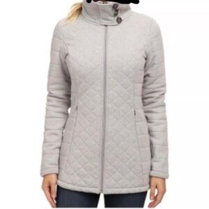 The North Face Caroluna size M. Quilted pattern fleece lined jacket heather gray
